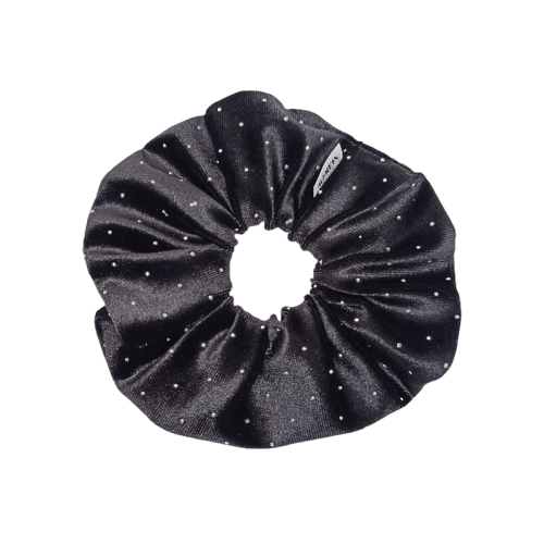 Black Strass Velour Scrunchie