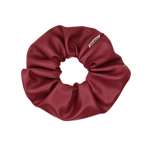 Bordeaux Leather Scrunchie