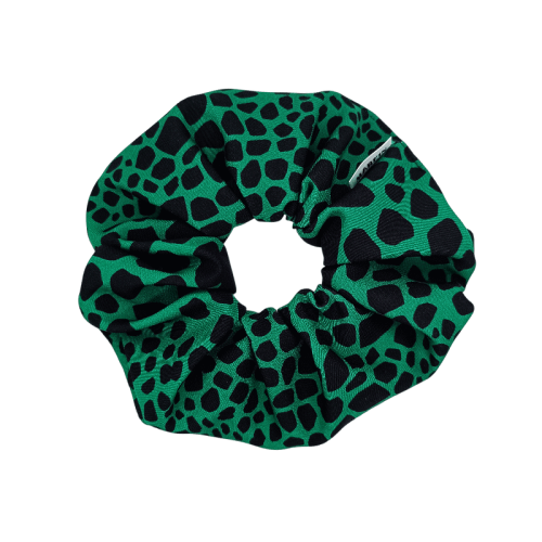 Green Animal Print Scrunchie