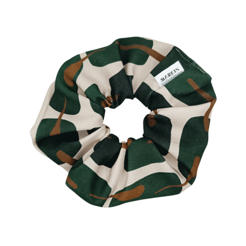 Green Geometric Scrunchie