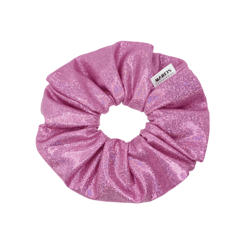 Pink Lame Scrunchie