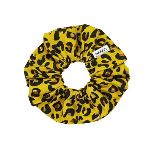 Mustard Leopard Scrunchie