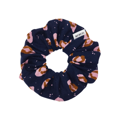 Navy Leopard Scrunchie