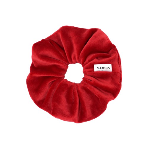 Fire Red Velour Scrunchie