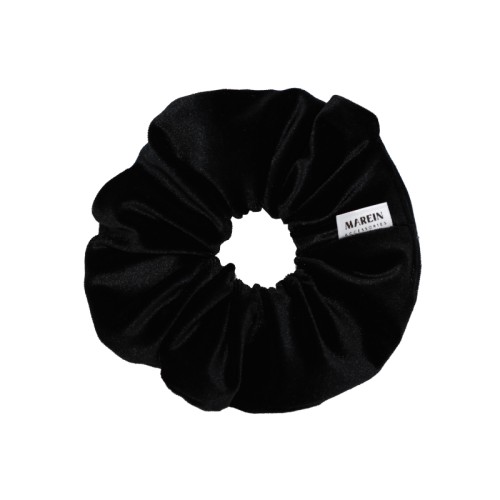 Black Glossy Velour Scrunchie