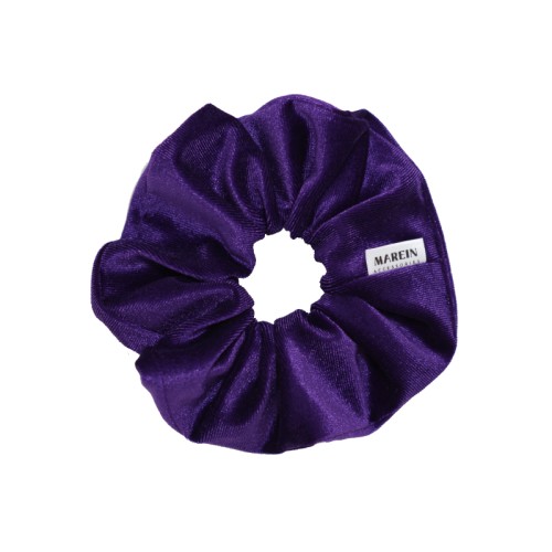 Purple Glossy Velour Scrunchie