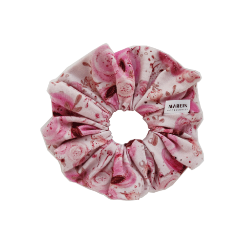 Pink Floral Scrunchie