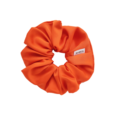 Orange-satin-scrunchie-marein