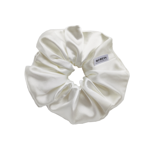 White Satin Scrunchie