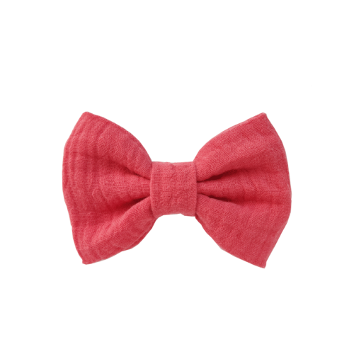 Coral Muslin Bow