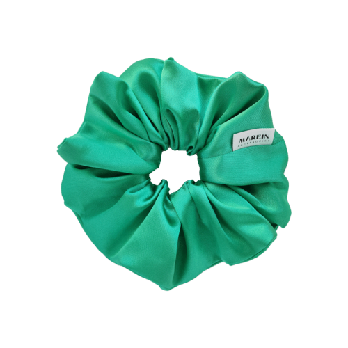 Green Satin Scrunchie