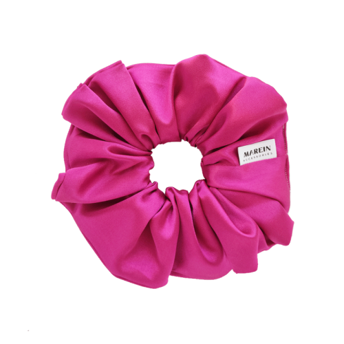 Fucshia Satin Scrunchie