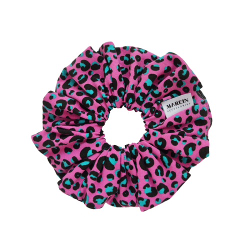 Fuchsia leopard Scrunchie