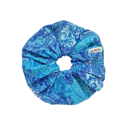 Blue Paisley Scrunchie