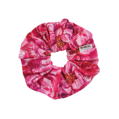 Fucshia Floral Scrunchie