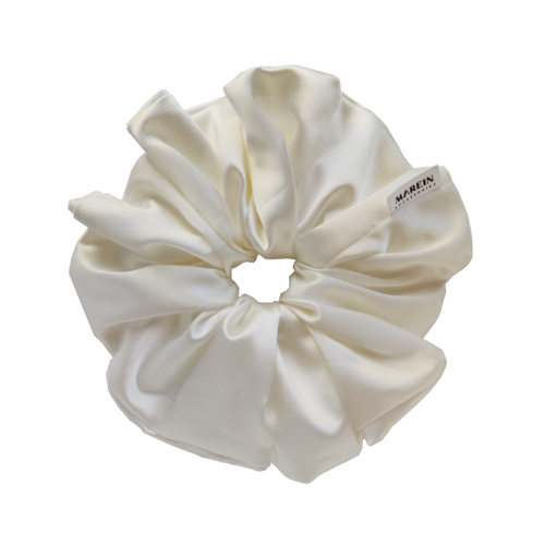 White Satin XXL Scrunchie