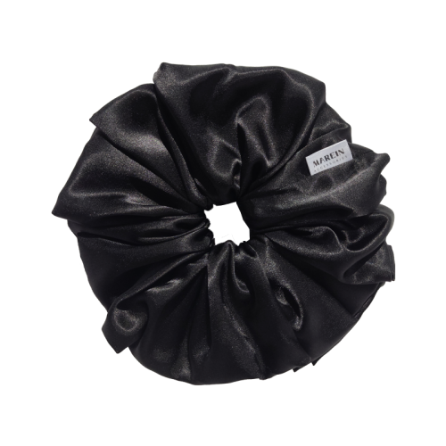 Black Satin XXL Scrunchie