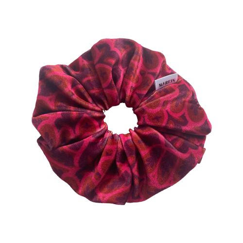 Geometric Floral Velour Scrunchie