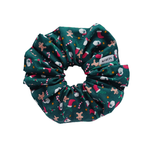 Green Santa Claus Scrunchie