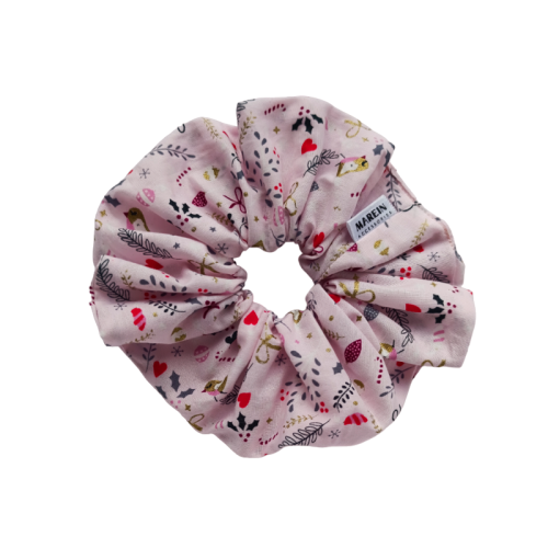 Pink Christmas Scrunchie