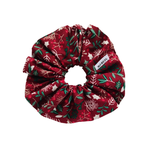 Red Floral Scrunchie