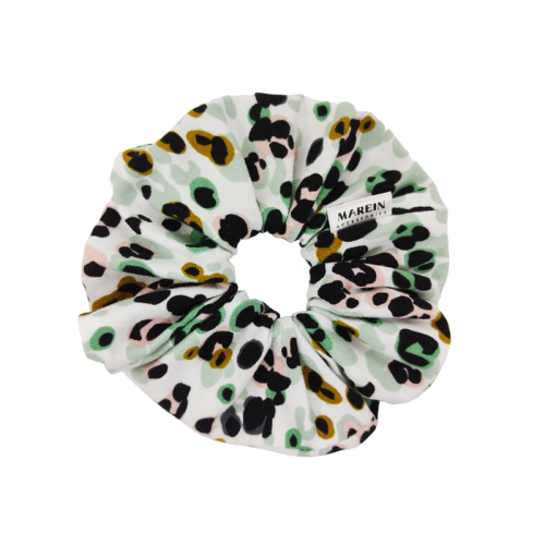 Green Leopard Print Scrunchie