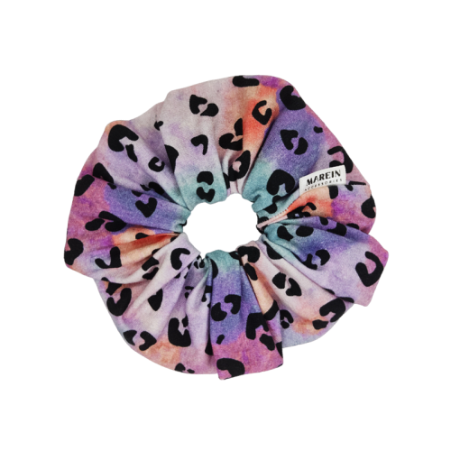 Tie Dye Leopard Scrunchie