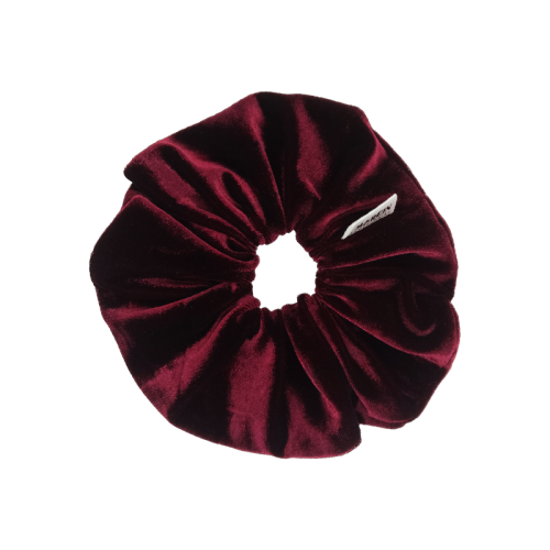 Bordeaux Glossy Velour Scrunchie