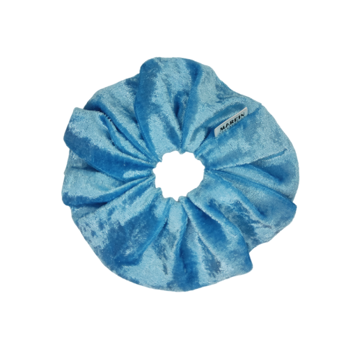 Light Turquoise Velour Scrunchie