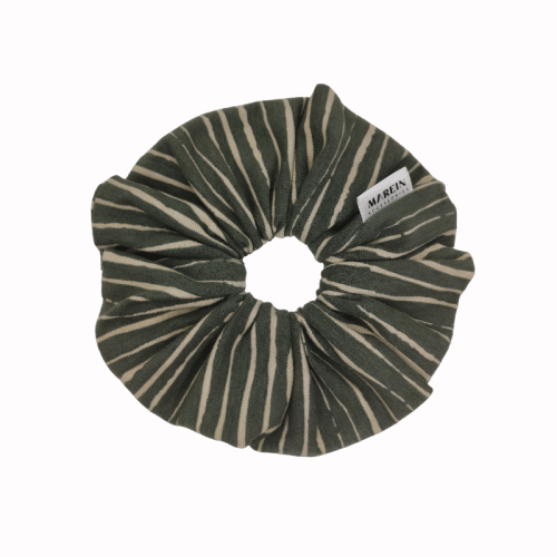 Army Green Stripes Scrunchie