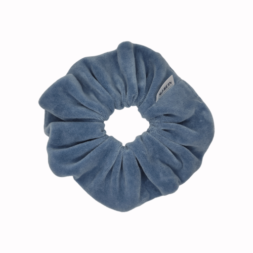 Denim Velour Scrunchie