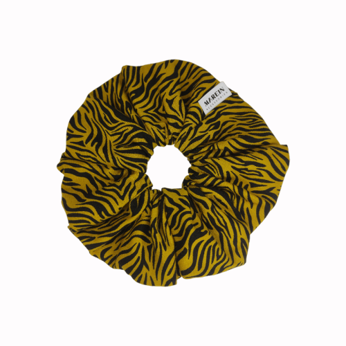 Ochre Zebra Scrunchie