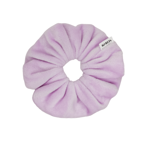 Lilac Fleece Velour Scrunchie