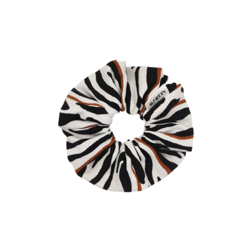 Mini Ecru Zebra Scrunchie