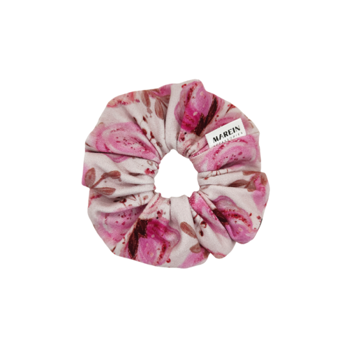 Mini Pink Floral Scrunchie