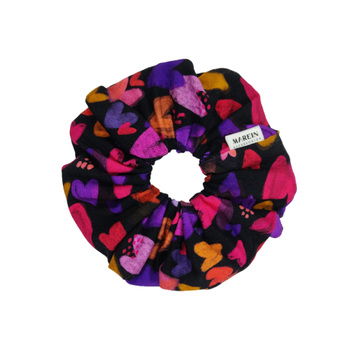 Black Hearts Scrunchie