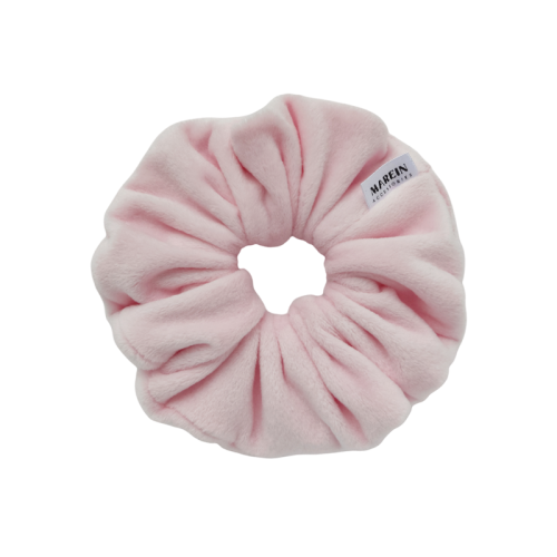 Pink Pastel Fleece Velour Scrunchie