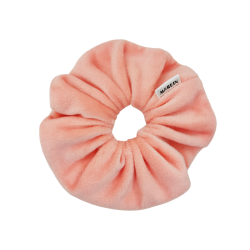 Coral Fleece Velour Scrunchie