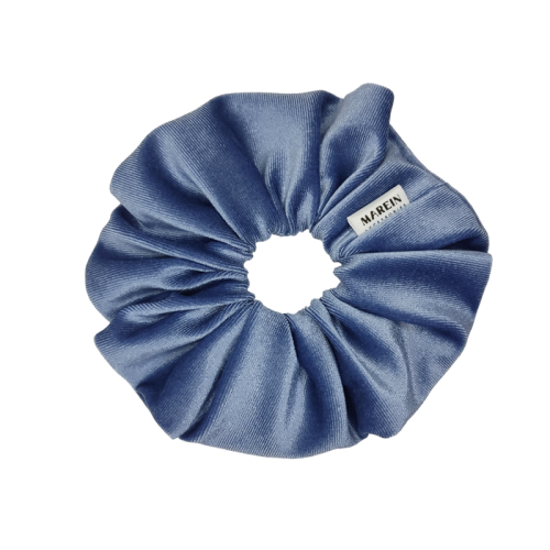 Denim Glossy Velour Scrunchie