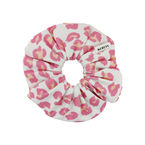 Pink Leopard Print Swim Scrunchie