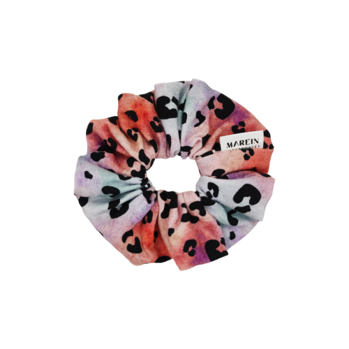 Mini Tie dye Leopard Scrunchie