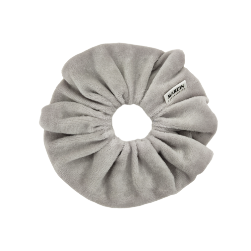 Grey Velour Scrunchie