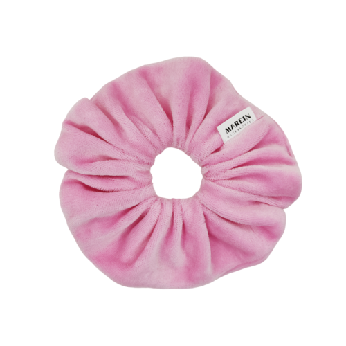 Pink Velour Scrunchie