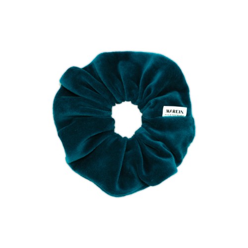 Petrol Velour Scrunchie