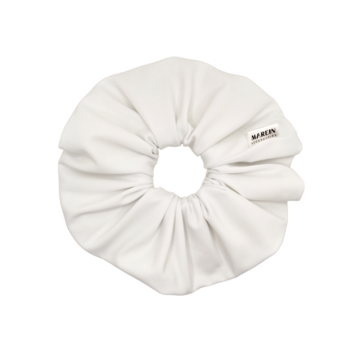 White Mat Swim Scrunchie